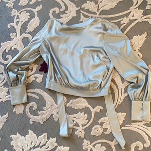 Express sage satin top